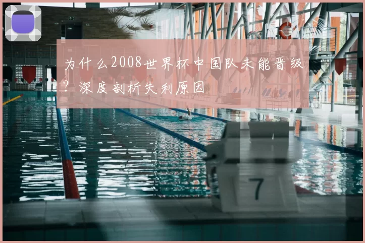 为什么2008世界杯中国队未能晋级?深度剖析失利原因